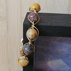 Brass and Multicolor Agate Bracelet